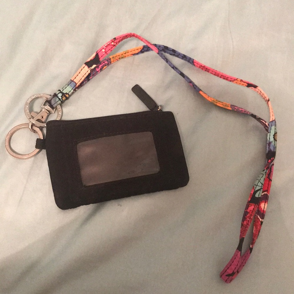 Vera Bradley zip id case and breakaway lanyard